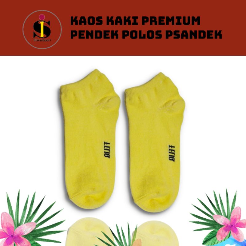 Kaos Kaki Semata Kaki Sport pria dan wanita dewasa/Kaos Kaki Polos Tebal/Kaos Kaki Pendek/Kaos Kaki olah raga-KUNING