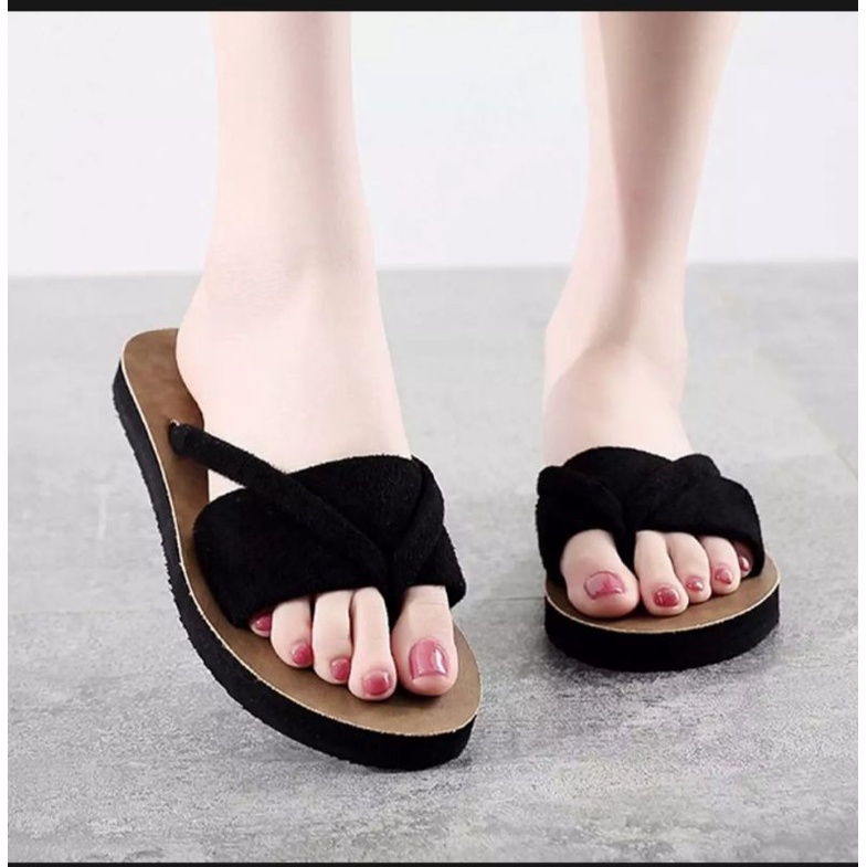 sandal wanita terbaru - Sandal Selop Tali Capit AB Promo New