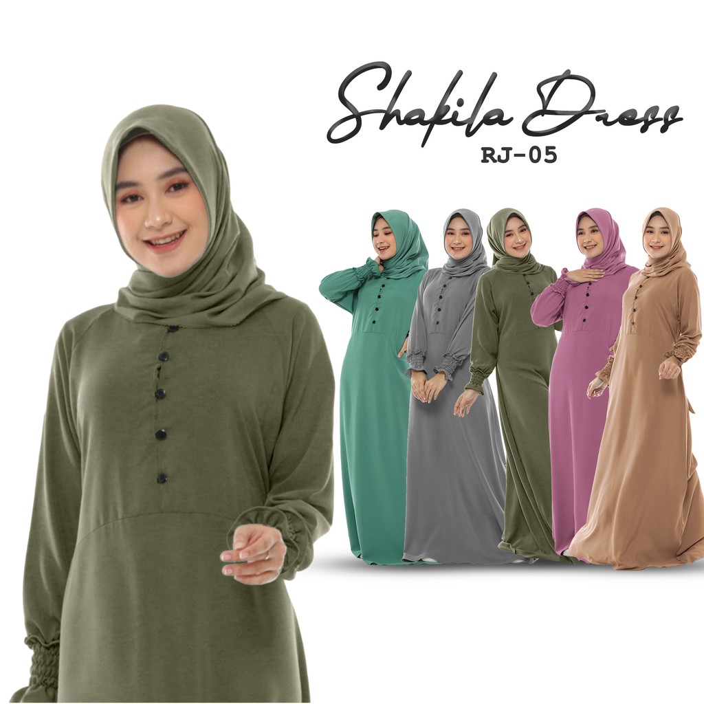 Gamis Shakila Premium Busui Friendly kode RJ-05 by RJ Collection