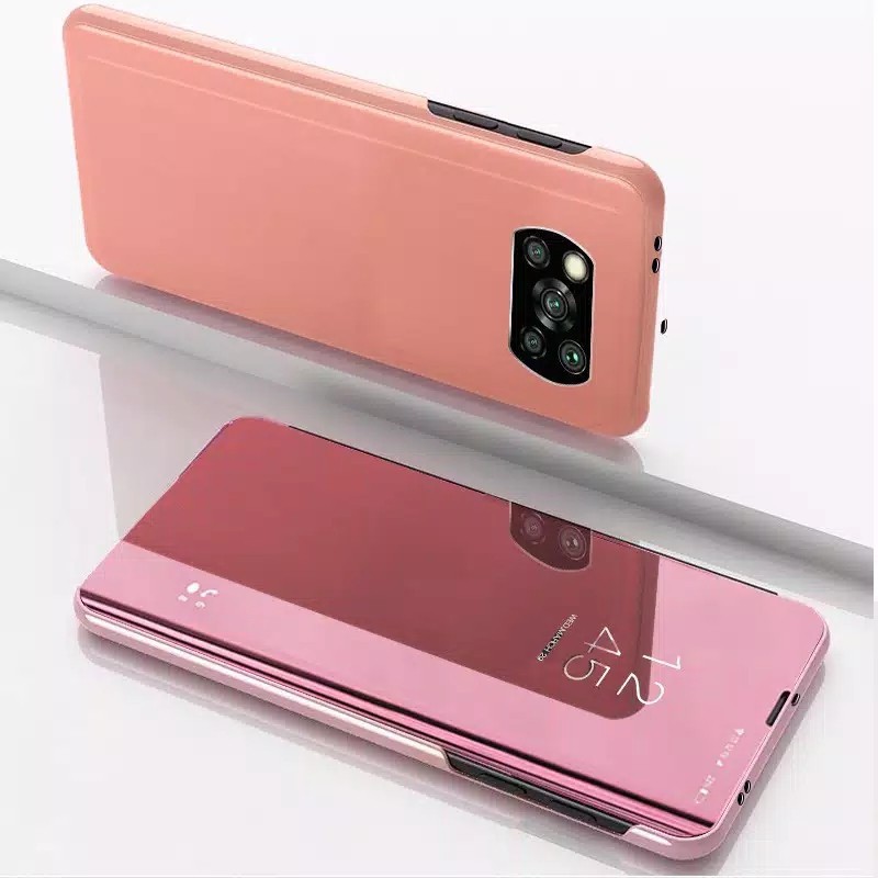 POCOPHONE X3 PRO CASE FLIP MIRROR CLEAR VIEW STANDING CASE HARDCASE