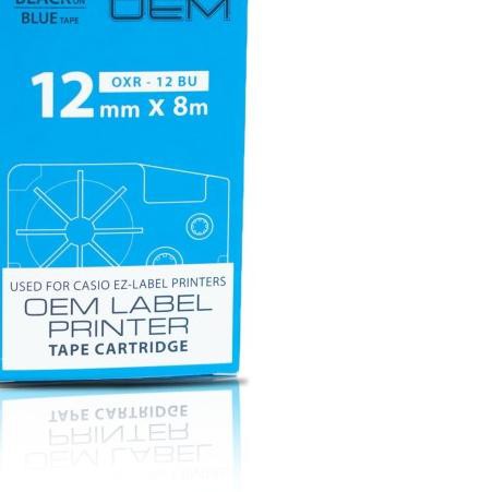 

◌ OEM TAPE EZ LABEL CASIO 12MM BLACK INK BLUE (OXR-12BU) ♟
