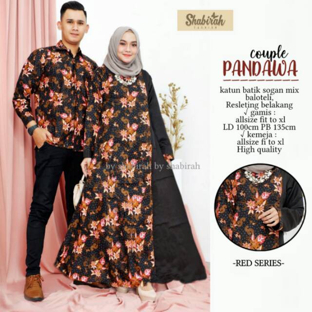 Gamis batik couple suami istri Pandawa Cp