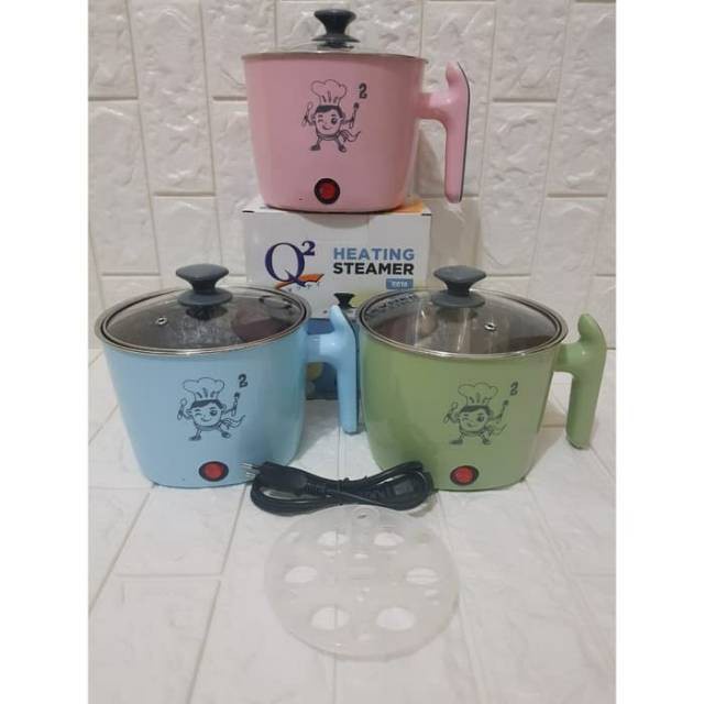 Panci listrik Travel /Teko mug Elektrik / heating steamer / Cooking Pot Electric Multifungsion / 2in1 Wajan Frying Pan Mini Elektrik Pengukus Perebus Telur / Wajan Penggorengan Mini Teflon