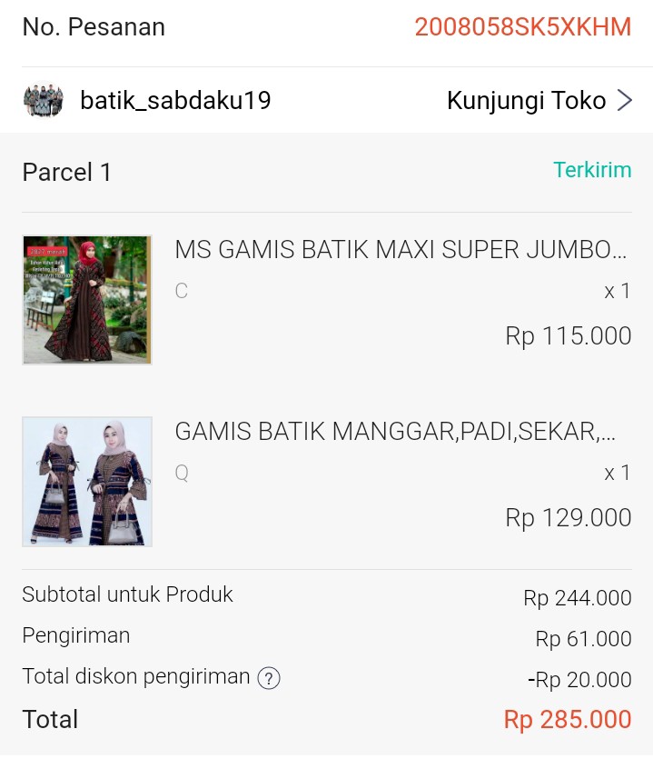 Ms Gamis Batik Maxi Super Jumbo Ld 110