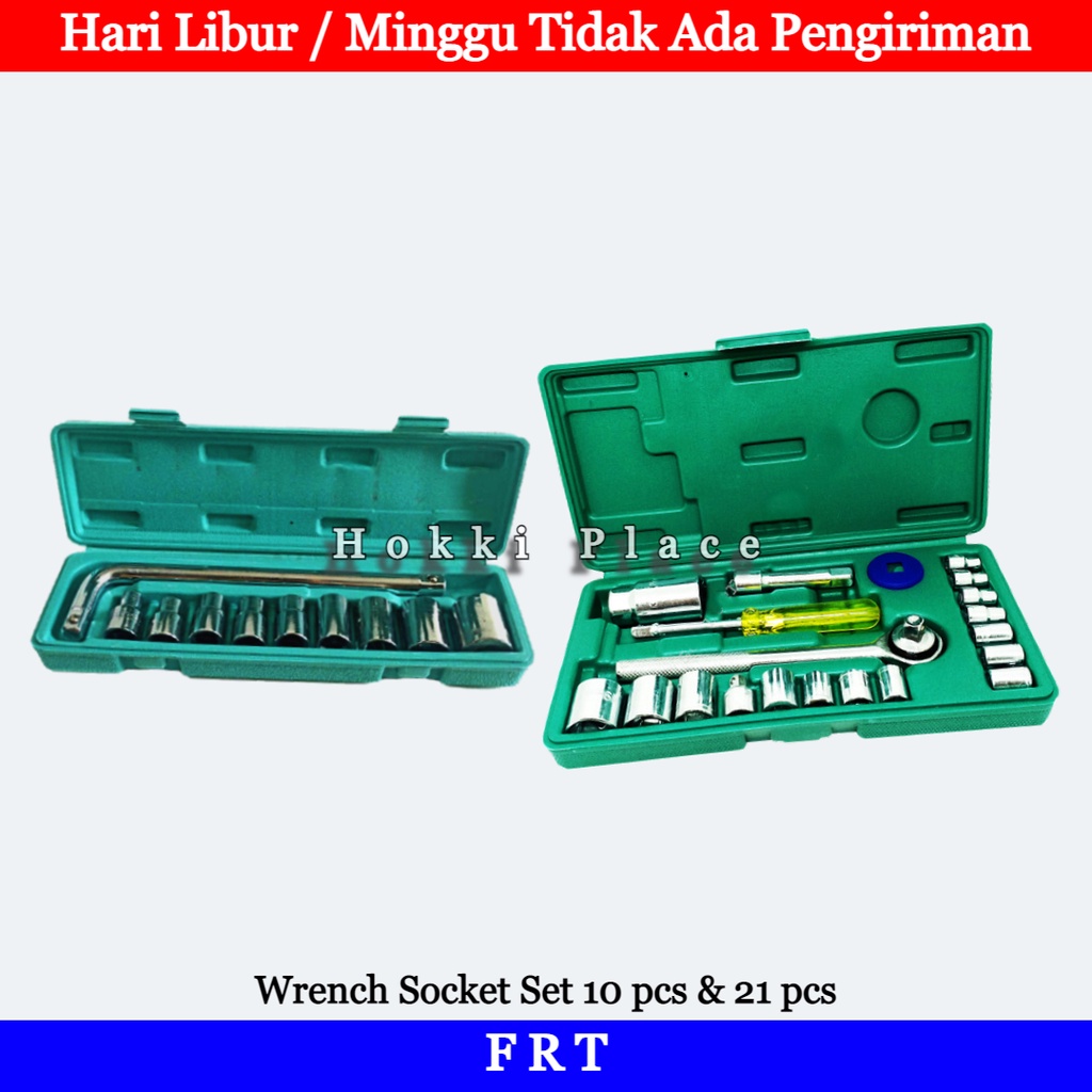KUNCI SOK SHOCK SOCK SET SOCKET FRT 10 PCS DAN 21 PCS KUNCI SOCK SOCKET WRENCH SET 21 IN1