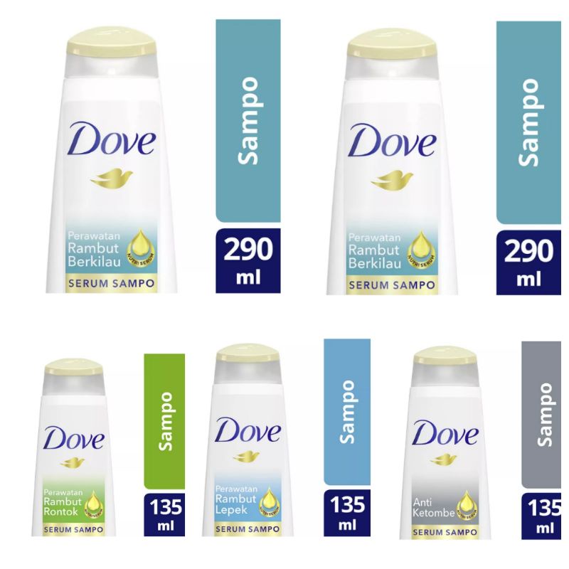 Dove shampo all varian 135ml/290ml