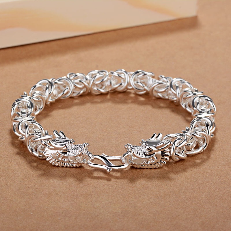 Gelang Bahan Stainless Steel Warna Silver Untuk Pria Dan Wanita