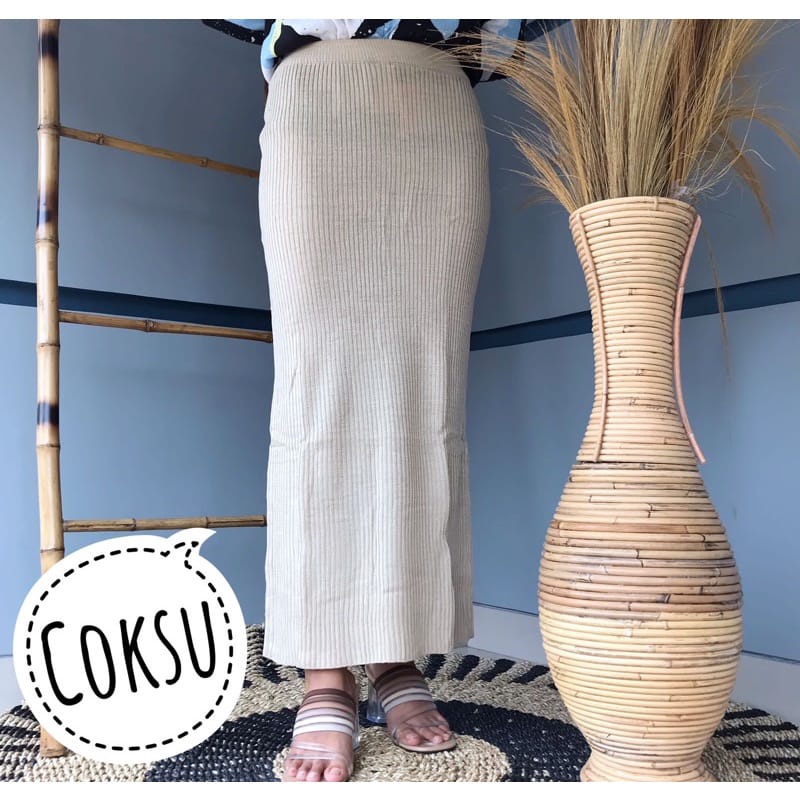 Celana Kulot Rayon Crincle Crinkle Airflow Panjang Wanita Premium Highwaist Loose Cullote Pants Homewear Jumbo Terbaru Kekinian-ROK RAJUT COKSU