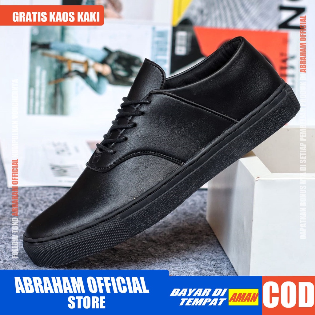 ABRHM x AUTH Sepatu Sneaker Pria Sepatu Pria Casual Sneakers Ori Kulit Pu Cowo/Cowok Sepatu Kasual Semi Formal Kerja Kantor Kuliah Gaya Santai Keren Kekinian Original Murah Terlaris