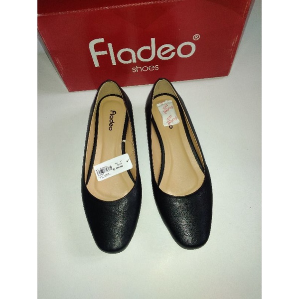 HOT SALE SEPATU WEDGES WANITA KERJA FLAT FLADEO HITAM MURAH SIZE 37