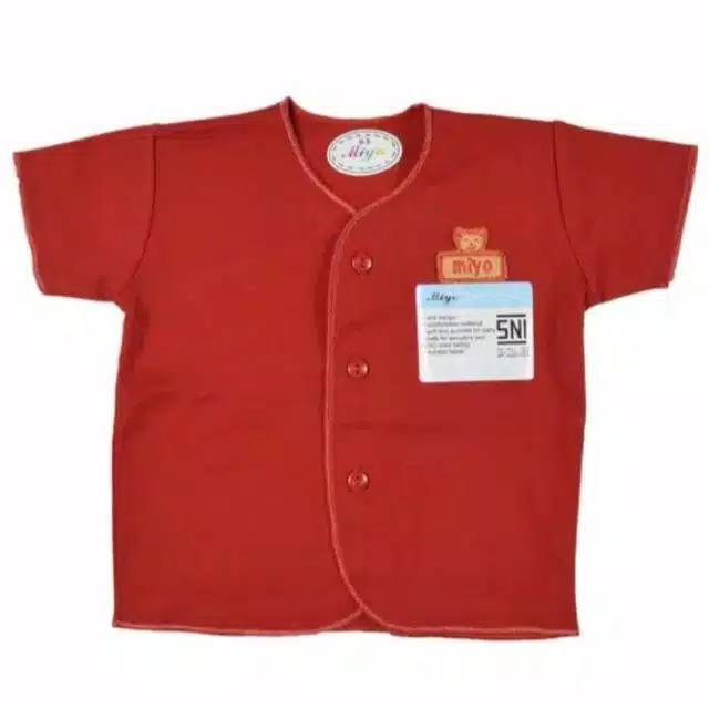 Baju Pendek Miyo Merah size Newborn 0-3 Bulan/ 3-6 Bulan