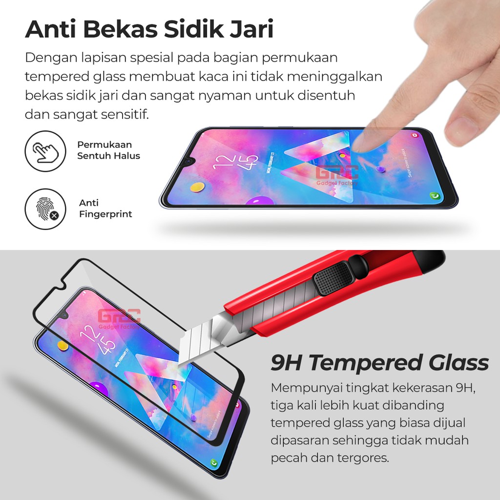 Tempered Glass SAMSUNG Galaxy M30 HOGO Full Cover Anti Gores Kaca