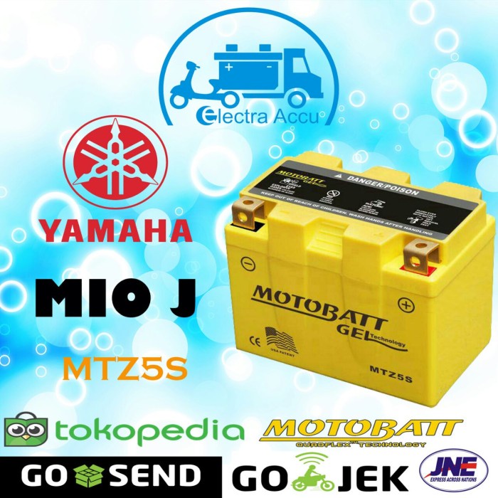 Aki motor Yamaha Mio J motobatt MTZ5S aki kering