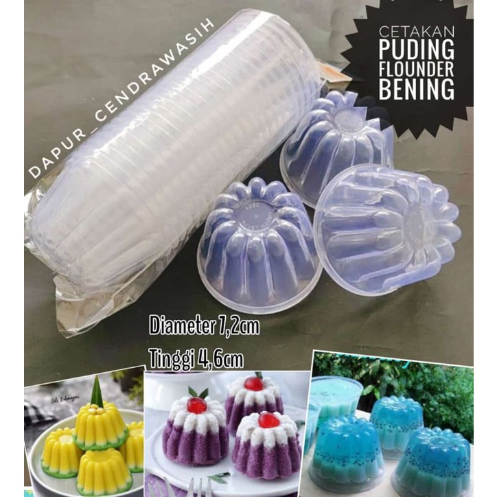 Cetakan Puding Putu Ayu Flounder Mini Bening GREEN LEAF 0951