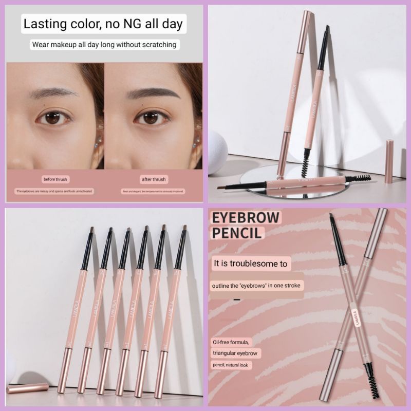 Medan Termurah (Ready Black &amp; Brown) Pencil eyebrow double head pensil alis lameila