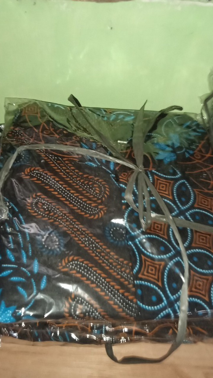 Batik Couple Keluarga Sania Ruffle Ori Ndoro Jowi Dnt Seno Biru