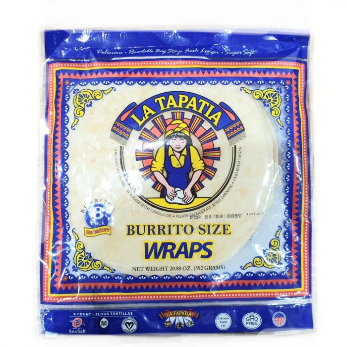 

LA TAPATIA BURRITOS TORTILLA WRAPS 8 PACKS (592GR)