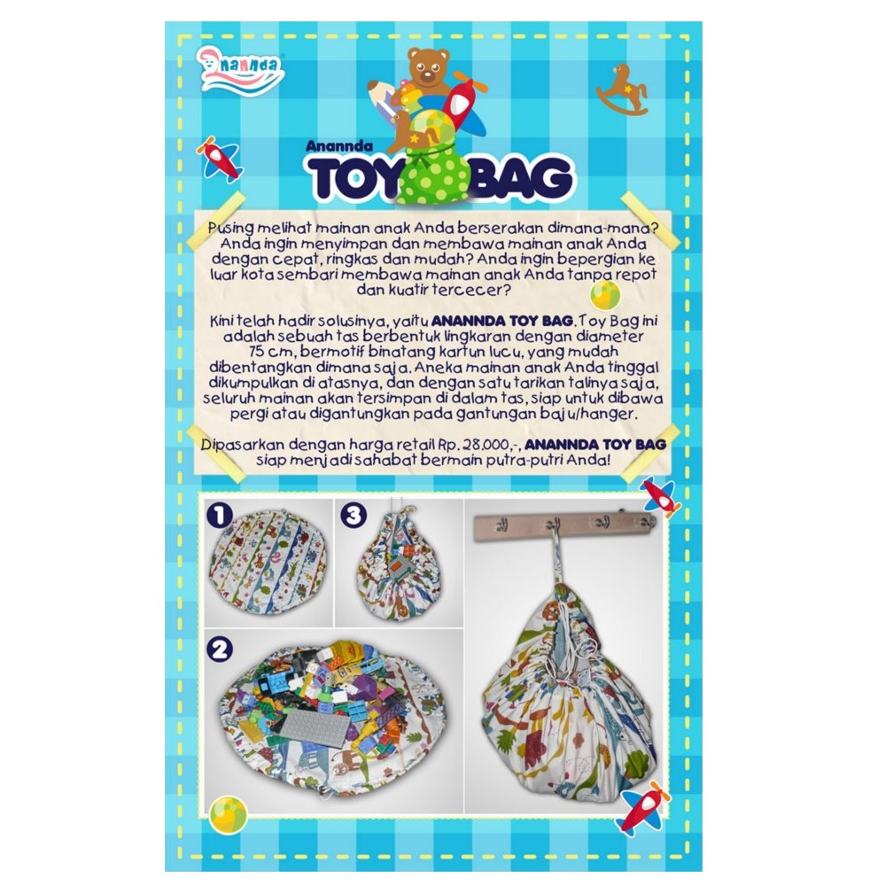 Anannda Toy Bag Tas Penyimpan Mainan Anak