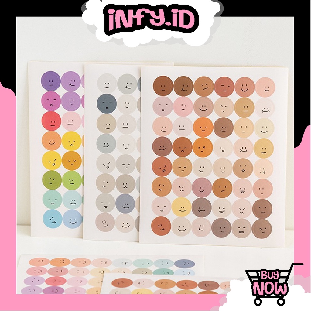 

INFY - R441 [ 48 pcs ] Sticker Emoji/Smiley Face Sticker/Deco Jurnal HP Laptop Scrapbook/Stiker Aesthetic