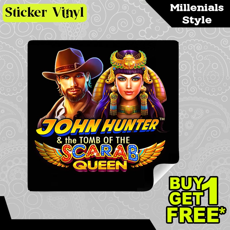 

Stiker Sticker John Hunter Scarab Logo Pragmatic Play Game Slot Aesthetic Bahan Vinyl Satuan Anti Air