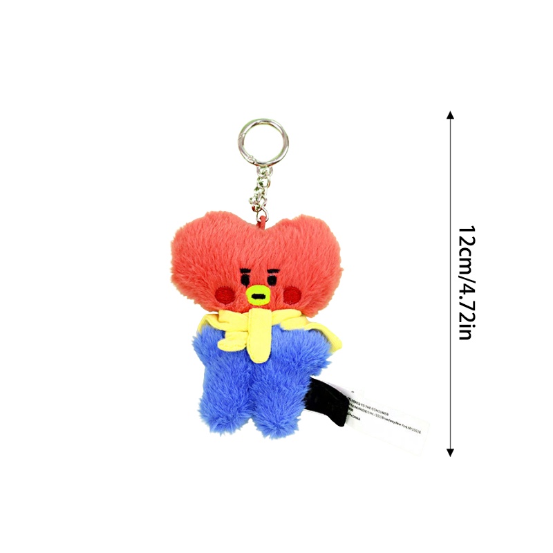 12cm/4.72in BTS Bt21 Plush Doll Keychain Portable Animal Doll V SUGA JIN JUNGKOOK RAP MONSTER JIMIN JHOPE Pendant