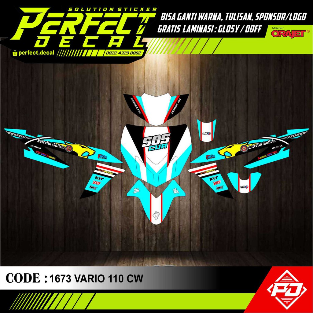 Decal Stiker Motor VARIO CW 110 KARBU / VARIO CW 110 FI Full Body Sticker Custom Variasi