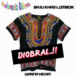 Promo DIOBRAL MURAH BAJU DASHIKI HITAM BAJU ETNIK HIPPIE BOHO PRIA WANITA Limited