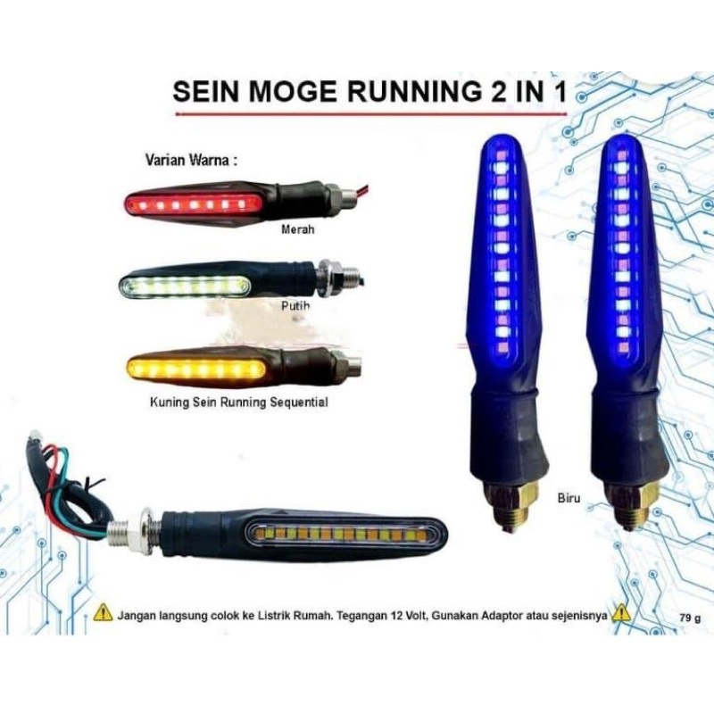 sen led runing lancip 2warna vixion/cb/tiger dll