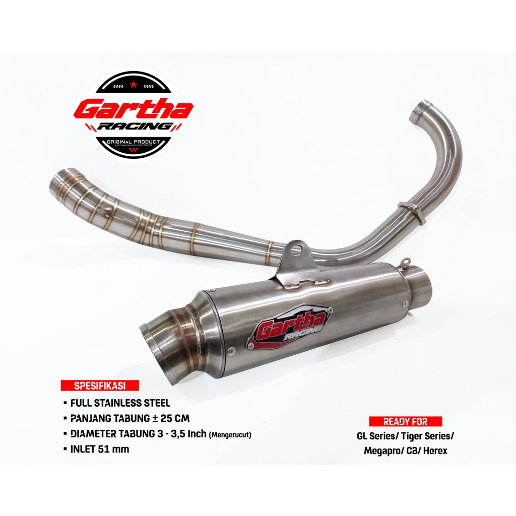 Knalpot Racing Herex/ Tiger/ CB/ GL | Original Gartha Racing