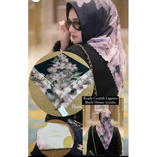 Lasabelle SALE Ceudah Lagoina Black Flowers New