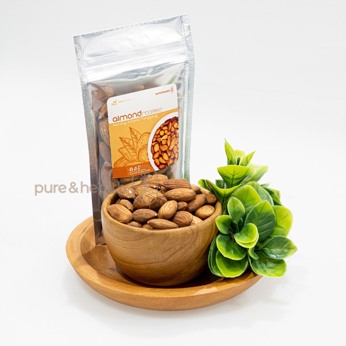 

4eh Kacang Almond Panggang Kupas Roasted 1 Kg Original Natural Super Food 60Jhh