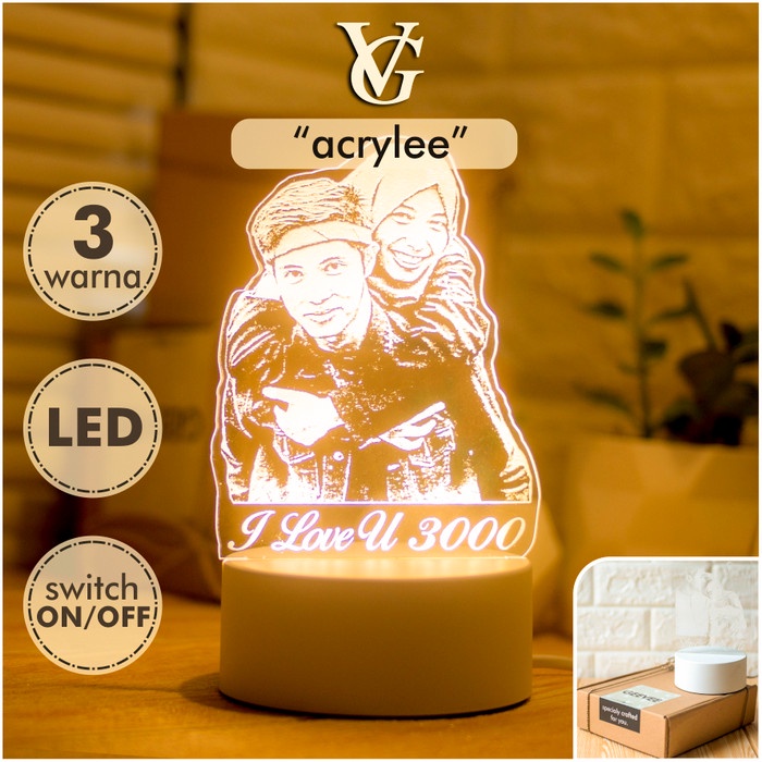 Lampu Meja - Kado Unik Lampu Akrilik Foto Custom Lampu Meja Hias 3D