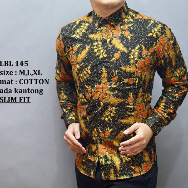 MURAH!!!KEMEJA BATIK || BATIK PRIA || BATIK COWOK || BATIK SLIMFIT || KEMEJA LENGAN PANJANG ASLI