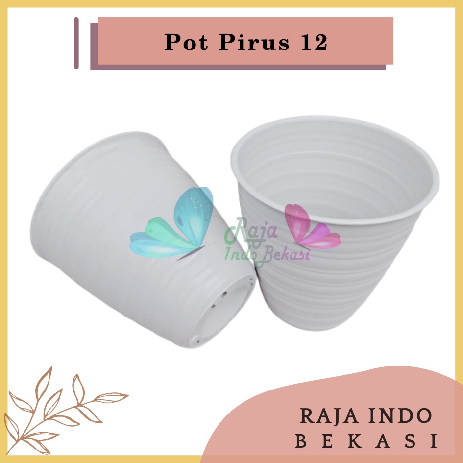 Pot Tawon Pirus 12 Cm Putih Madu Pirus Pot Plastik 12CM Pot Vas Bunga Putih Pot Tawon 12 Putih