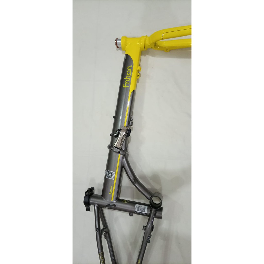 Frame Fork Hp FNHON Storm Discbrake Kuning Abu Yellow And Grey Disc brake DB Chromoly not Blast Gust