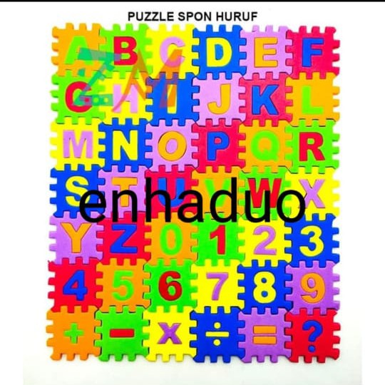 Mainan edukasi puzzle spon huruf dan angka
