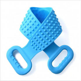 Alat Bantu Mandi Sikat Gosok Punggung Silicone Scrub Back Bath Brush - BW60 - Blue