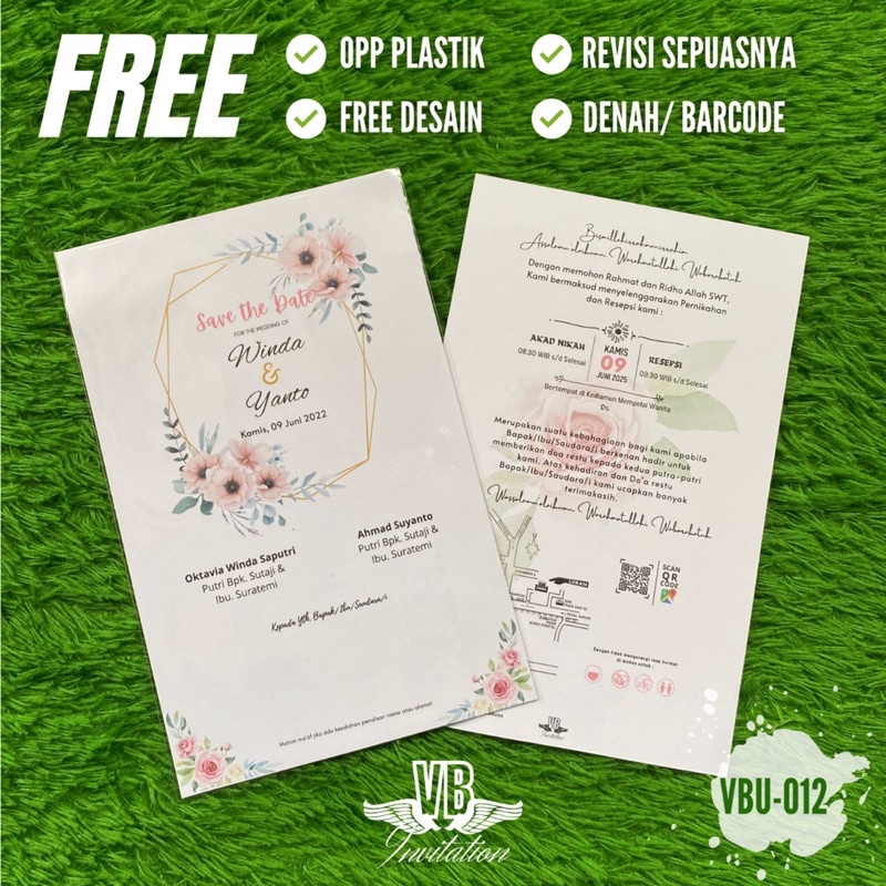 UNDANGAN ACARA HAJATAN PERNIKAHAN KHITAN ULANG TAHUN TERUNIK FREE DESAIN UK 13x20