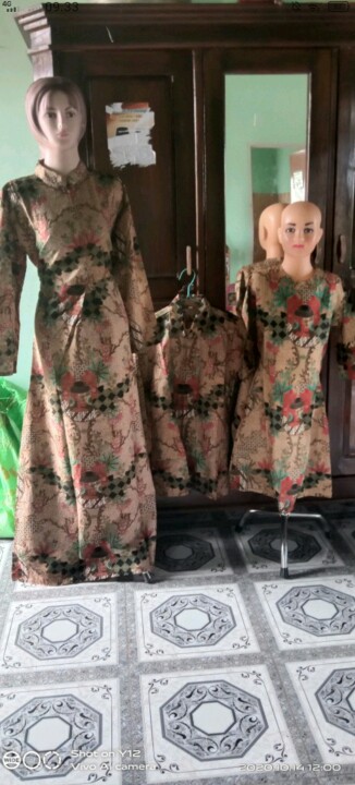 Promo Batik Couple Keluarga Sarimbit Sania Ruffle Batik Ori Ndoro Jowi Motif Toples