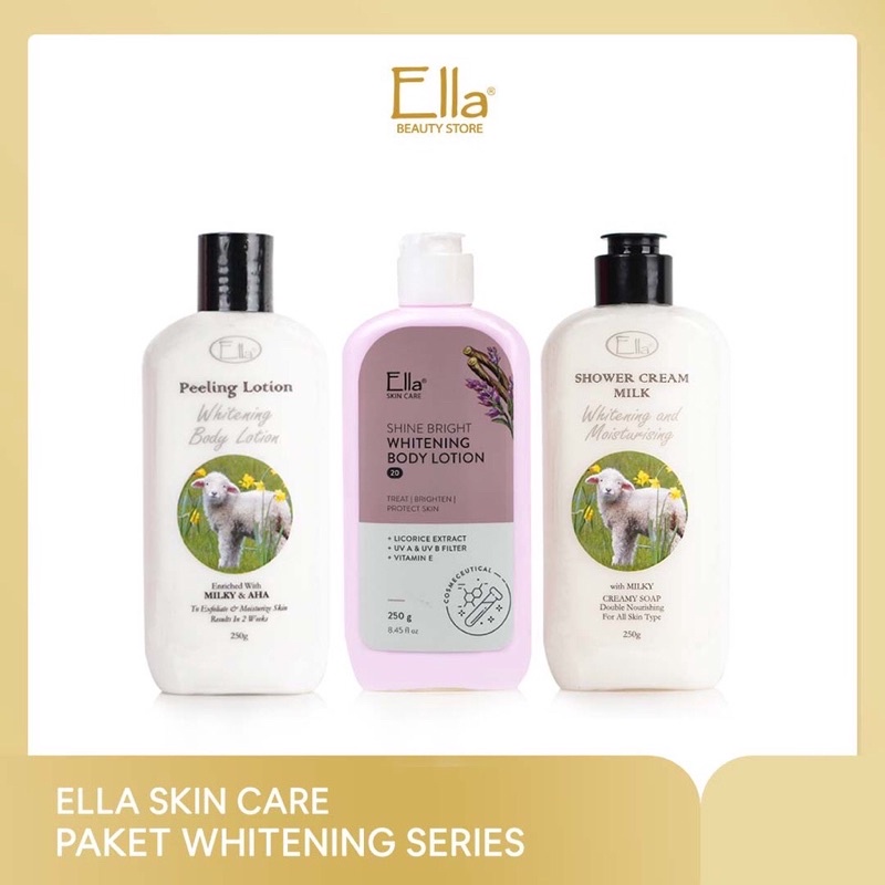 HB Ella Skincare Paket Body Whitening with Vit E, Licorice Extract & AHA - Kulit Cerah, Lembut, Meli