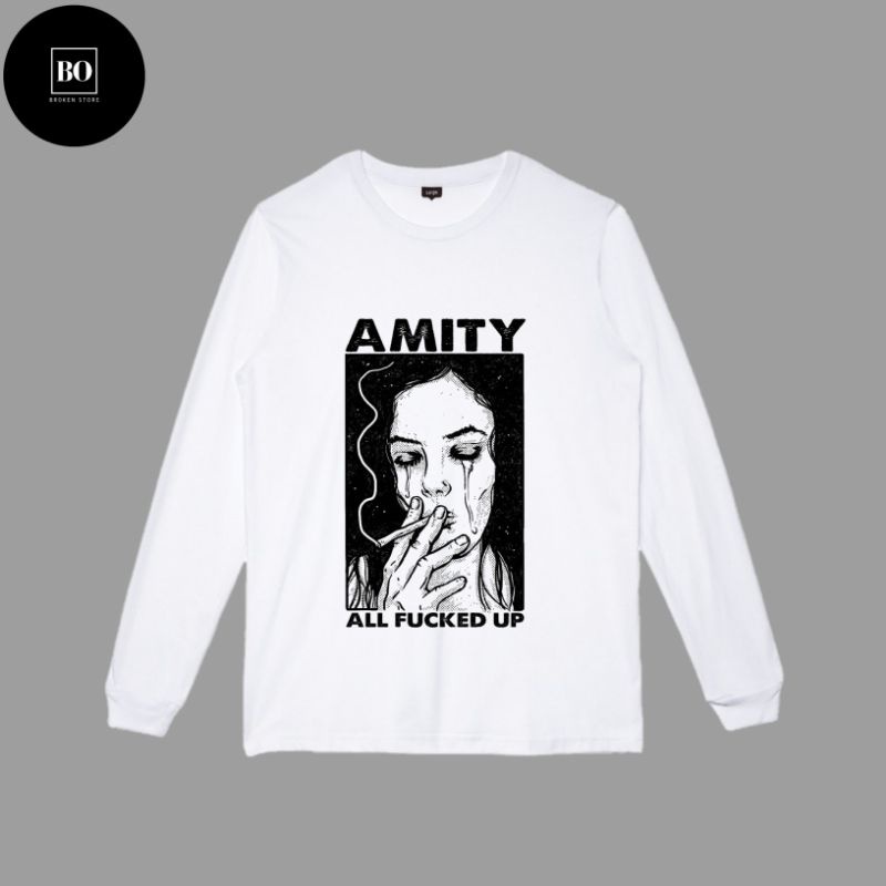 Kaos pria wanita lengan panjang - kaos amity vintage tshirt longsleeve