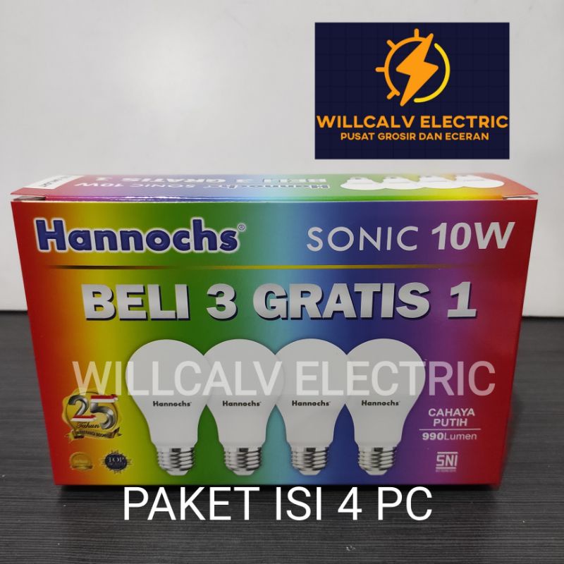 HANNOCHS SONIC PAKET 3+1 ISI 4 LAMPU 6W, 10W, 13W.