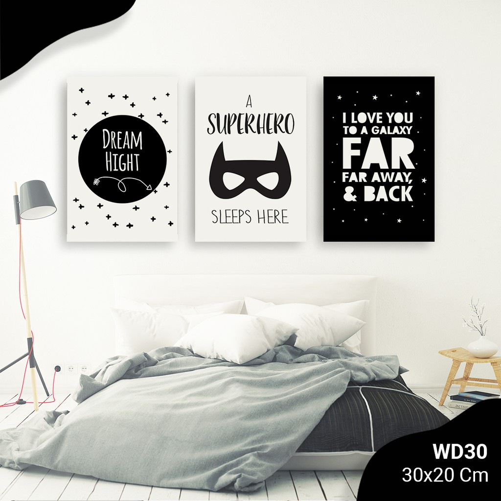 Hiasan Dinding Hiasan Kamar Wall Decor Quote Hitam Putih - WD30