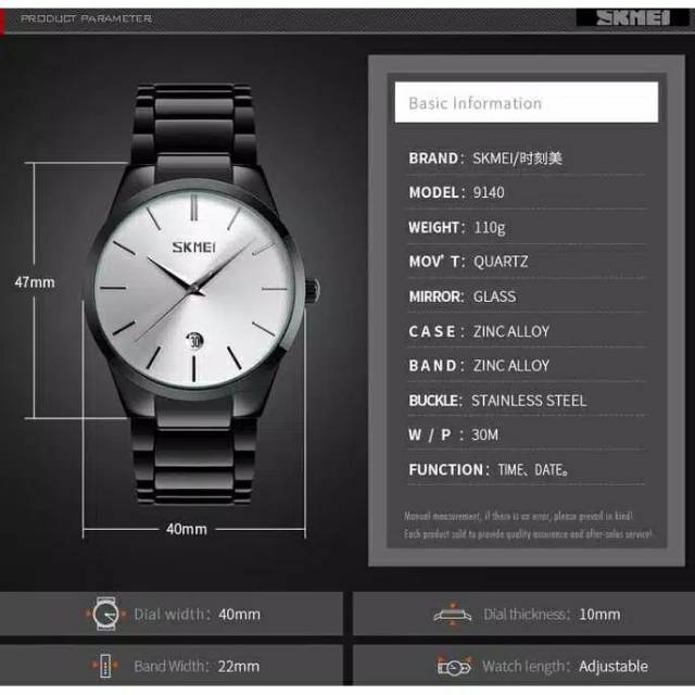 Jam Skmei 9140 original bergaransi free carton box