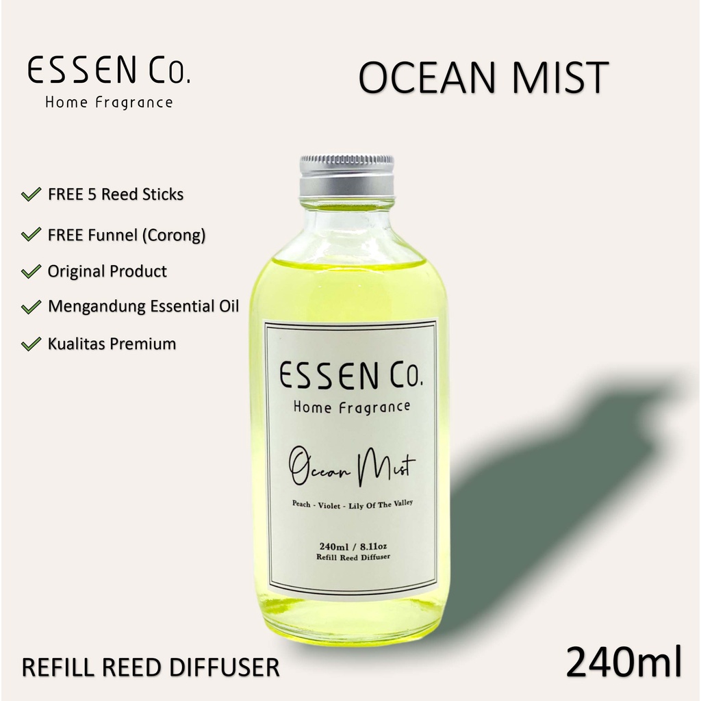 Essen Co Reed Diffuser Aromatherapy Ocean Pengharum Pewangi Ruangan Aromaterapi Refill