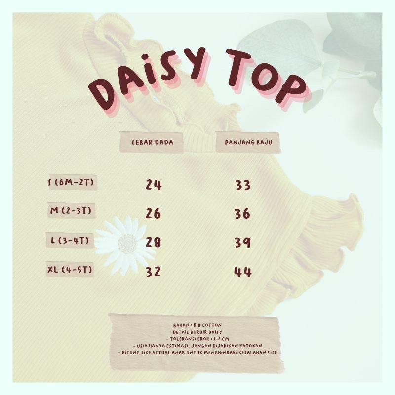 DAISY Ruffle Rib Top 6bln-5thn / Kaos Anak Ruffle