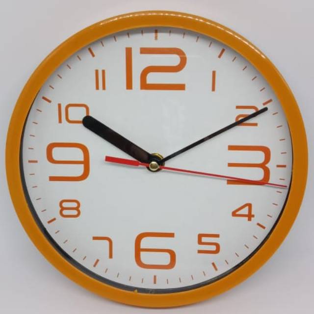 Jam Dinding angka polos Orange