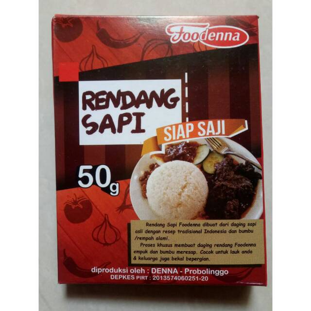 

Rendang Sapi Foodenna 50 gram siap saji