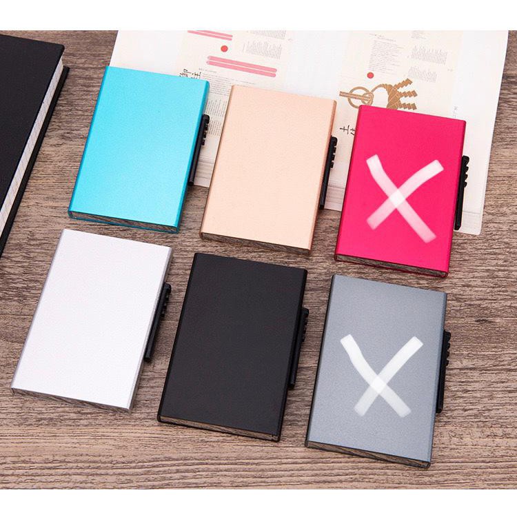 Dompet Kartu Metal Case Card Holder RFID Blocking Anti Theft Data X-32