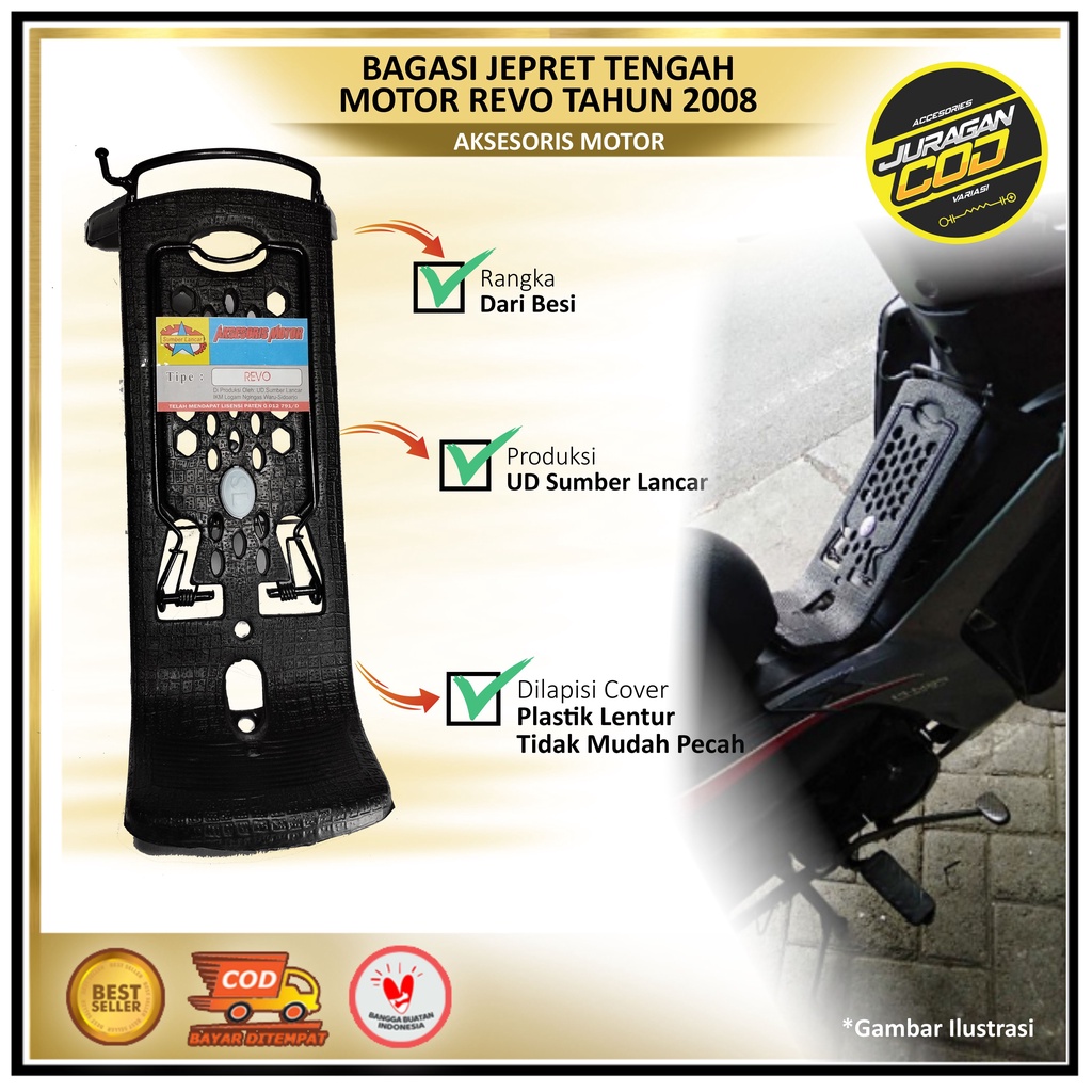 Rak Jepit Tengah Honda Revo karbu lama 2007-2009 / bagasi tengah Honda Revo Generasi awal bisa (COD)